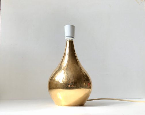 Gold Plated Teardrop Table Lamp by Hugo Asmussen, 1960s-LCR-942353