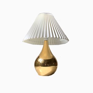 Gold Plated Teardrop Table Lamp by Hugo Asmussen, 1960s-LCR-942353