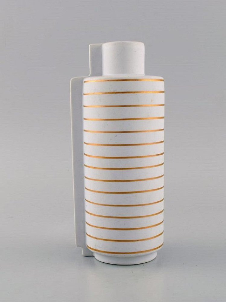 Gold Surrea Ceramic Split Vase by Wilhelm Kåge for Gustavsberg Studio Hand