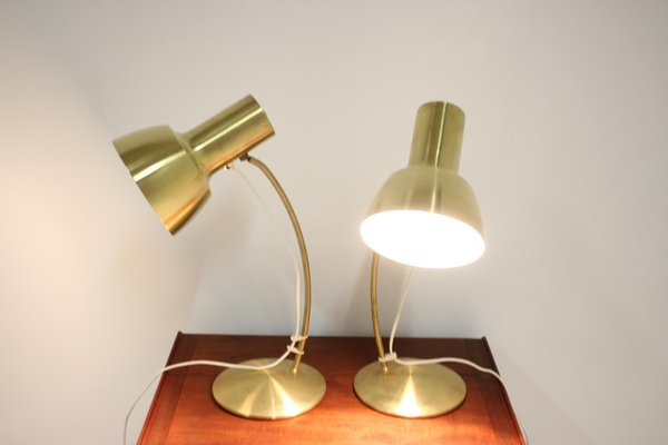 Gold Table Lamps from Napako, 1960s, Set of 2-TZ-602085