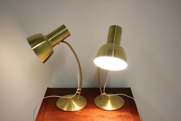 Gold Table Lamps from Napako, 1960s, Set of 2-TZ-602085