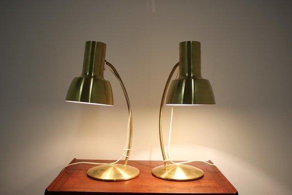 Gold Table Lamps from Napako, 1960s, Set of 2-TZ-602085