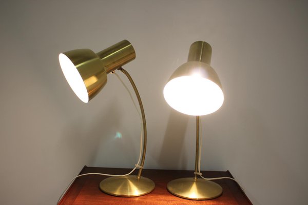 Gold Table Lamps from Napako, 1960s, Set of 2-TZ-602085