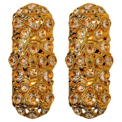 Gold Toned Crystal Sconce from Peris Andreu, Spain, 1960-VDW-1239286