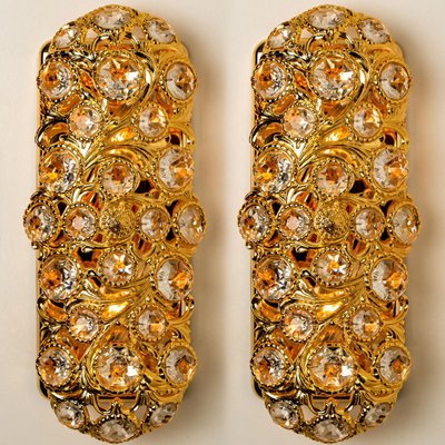 Gold Toned Crystal Sconce from Peris Andreu, Spain, 1960-VDW-1239286