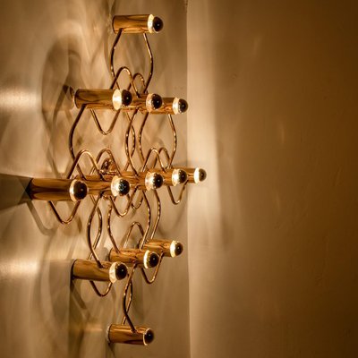 Gold Wall Light attributed to Sciolari, 1970s-VDW-1804762