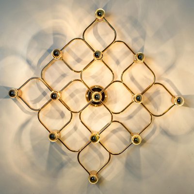 Gold Wall Light attributed to Sciolari, 1970s-VDW-1804762