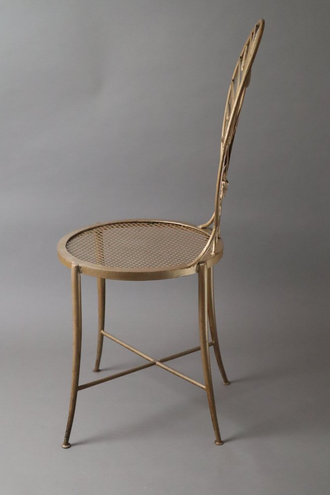 Gold Wheat Chair by S. Salvadori, Florence, 1960s