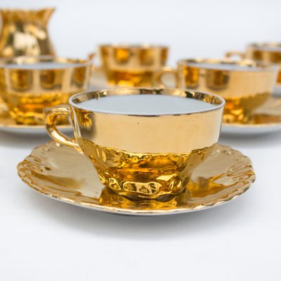 Golden 6-Person Tea Service, Set of 15-FSD-1311901