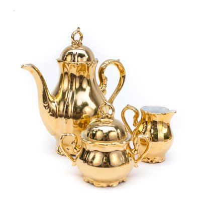 Golden 6-Person Tea Service, Set of 15-FSD-1311901