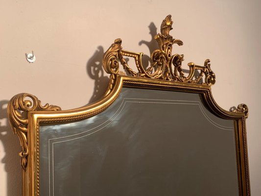 Golden Back Mirror with Parallel Lines, 1950s-IJR-1410927