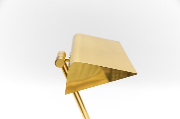 Golden Bankers Table Lamp on Marble Foot, 1960s-KQB-1767420