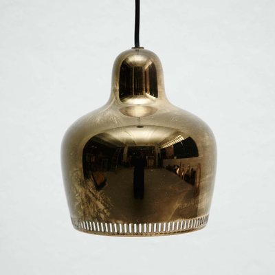 Golden Bell Pendant Lamp by Alvar Aalto, 1950s-WM-1350917