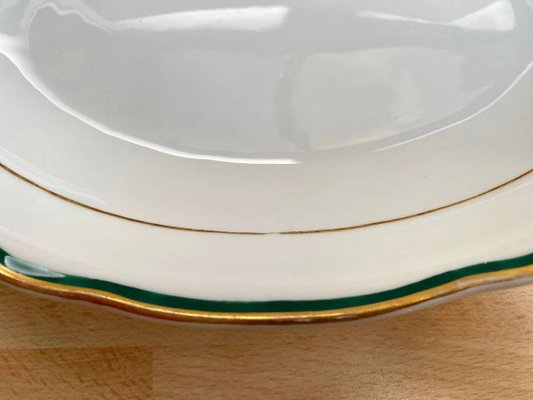 Golden Border Gilding Serving Oval Dish from Meissen, 1980s-GYX-1413881