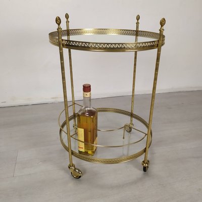 Golden Brass Bar Trolley, 1970s-EAD-2034478