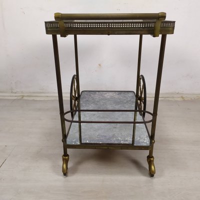 Golden Brass Serving Cart, 1950s-EAD-1816191