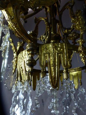 Golden Bronze Chandelier With Winged Sphinxes-WSV-711091