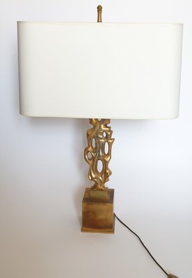 Golden Bronze Table Lamp by Papineau, 1970s-ADN-1239050