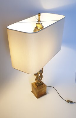 Golden Bronze Table Lamp by Papineau, 1970s-ADN-1239050