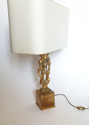 Golden Bronze Table Lamp by Papineau, 1970s-ADN-1239050