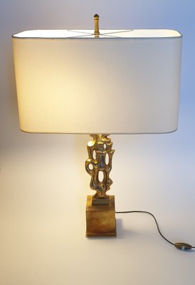 Golden Bronze Table Lamp by Papineau, 1970s-ADN-1239050