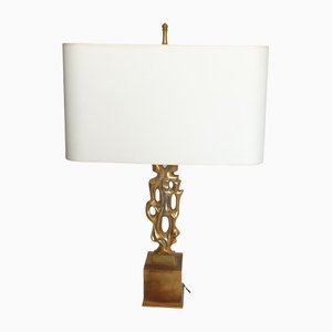 Golden Bronze Table Lamp by Papineau, 1970s-ADN-1239050