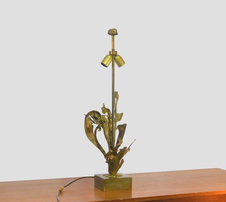 Golden Bronze Table Lamp with Foliage, 1970-DQG-1060287