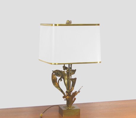 Golden Bronze Table Lamp with Foliage, 1970-DQG-1060287