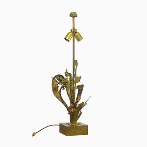 Golden Bronze Table Lamp with Foliage, 1970-DQG-1060287