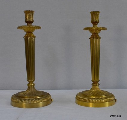 Golden Bronze Torches, Early 20th Century, Set of 2-RVK-1032820