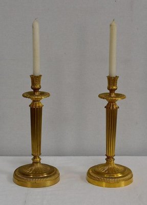 Golden Bronze Torches, Early 20th Century, Set of 2-RVK-1032820