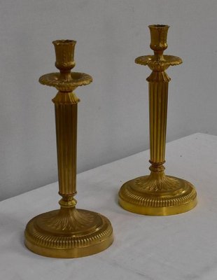 Golden Bronze Torches, Early 20th Century, Set of 2-RVK-1032820