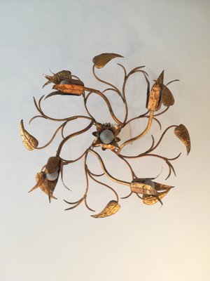 Golden Ceiling Lamp, 1950s-QY-867603