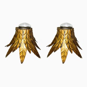 Golden Ceiling Lamps, 1950s, Set of 2-ZVO-568318