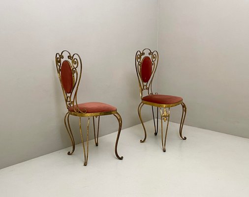 Golden Chairs, 1950s, Set of 2-LKT-1299545