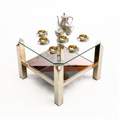 Golden Coffee Table from Belgo Chrom / Dewulf Selection, 1970s-FSD-565298