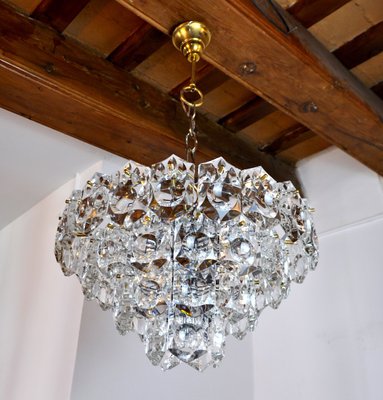 Golden Cut Glass Chandelier from Kinkeldey, Germany, 1970s-EJE-1373642