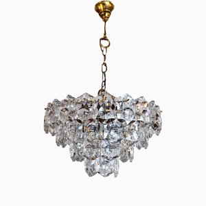 Golden Cut Glass Chandelier from Kinkeldey, Germany, 1970s-EJE-1373642