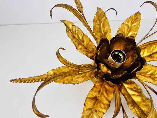 Golden Florentine Flower Shape Flushmount attributed to Hans Kögl, Germany, 1970s-PUK-1450267