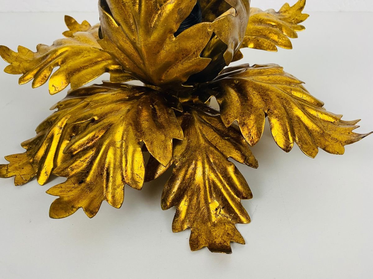 Golden Florentine Flower Shape Flushmount from Banci, Italy, 1970s