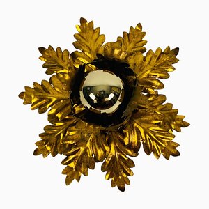 Golden Florentine Flower Shape Flushmount from Banci, Italy, 1970s-PUK-885957