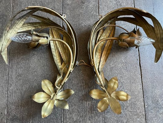 Golden Flower Sconces, Set of 2-QJM-1264543