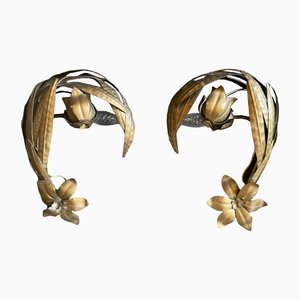 Golden Flower Sconces, Set of 2-QJM-1264543