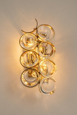 Golden Gilded Brass and Crystal Sconces by Palwa, Germany, 1960s, Set of 2-UGR-1244750