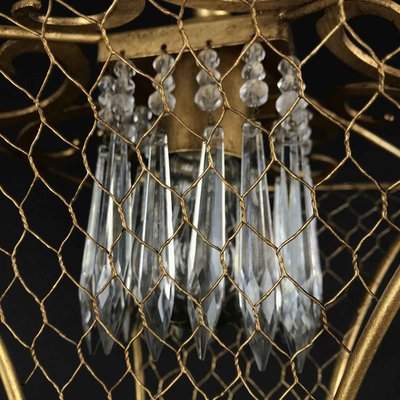 Golden Iron and Crystal Lantern 1 Light from Banci, 1980s-TBU-2016664