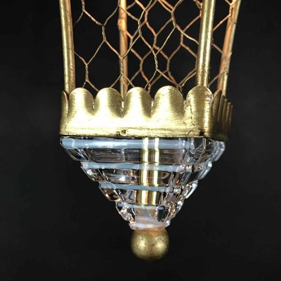 Golden Iron and Crystal Lantern 1 Light from Banci, 1980s-TBU-2016664