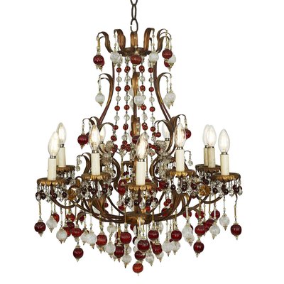 Golden Iron Cage Chandelier, 1950s-TBU-2022876