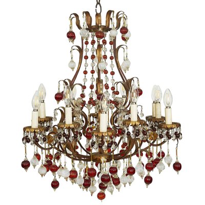 Golden Iron Cage Chandelier, 1950s-TBU-2022876