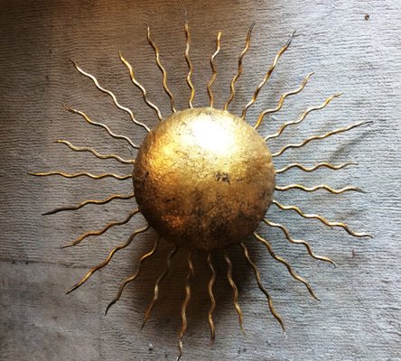 Golden Iron Ceiling Lamp from Ferro Art, 1960s-MCB-2043016