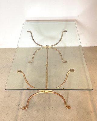 Golden Iron & Crystal Coffee Table, 1980s-NPC-1318578